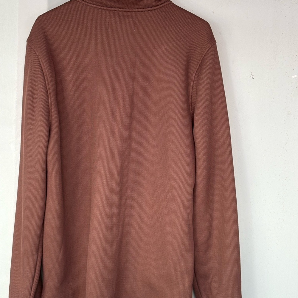 Bc Cloting Men's Brown Half-Zip Waffle Knit Pullover Sweater - Picture 3 of 6